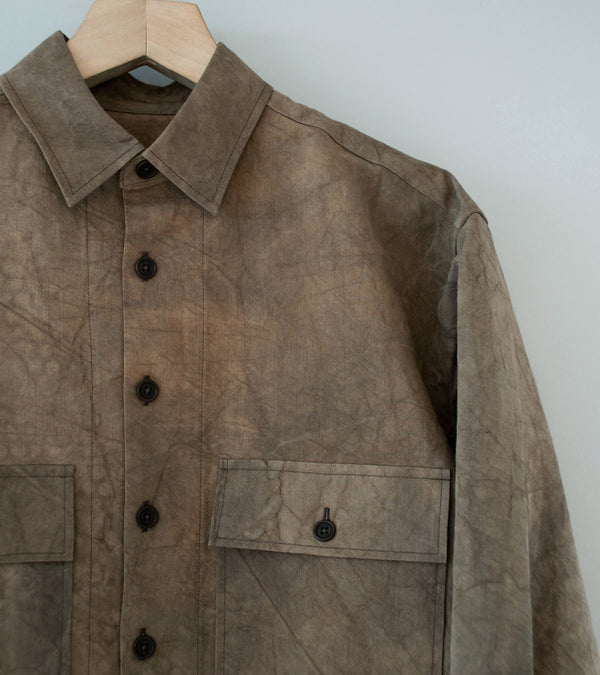 Evan Kinori 'Big Shirt' (Brown Persimmon Iron Dye Natural Dye Twill)