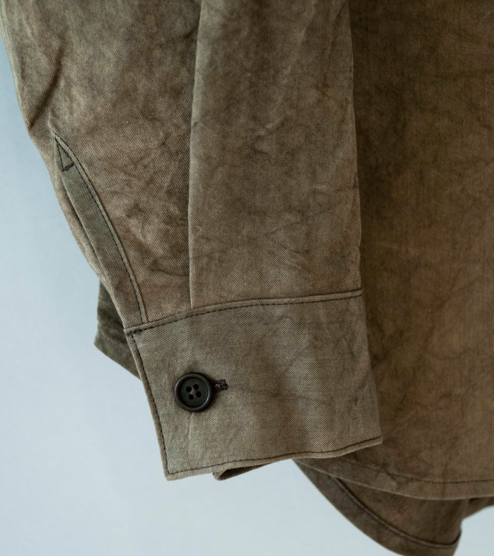 Evan Kinori 'Big Shirt' (Brown Persimmon Iron Dye Natural Dye Twill)