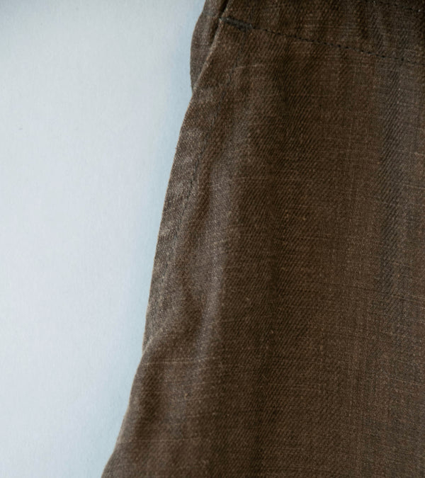 Evan Kinori 'Drawstring Pant' (Dark Olive Sumi Ink Hemp Twill)