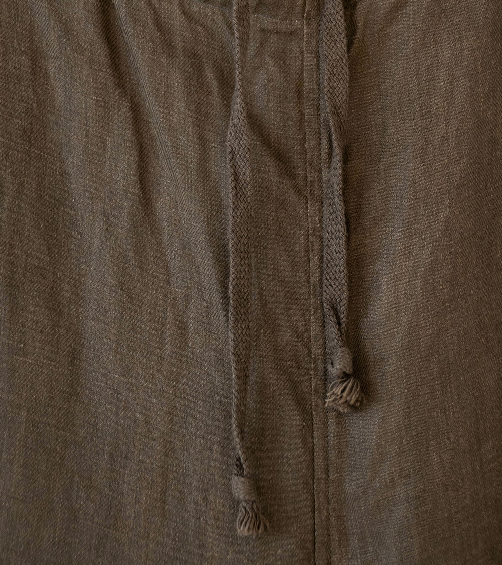Evan Kinori 'Drawstring Pant' (Dark Olive Sumi Ink Hemp Twill)