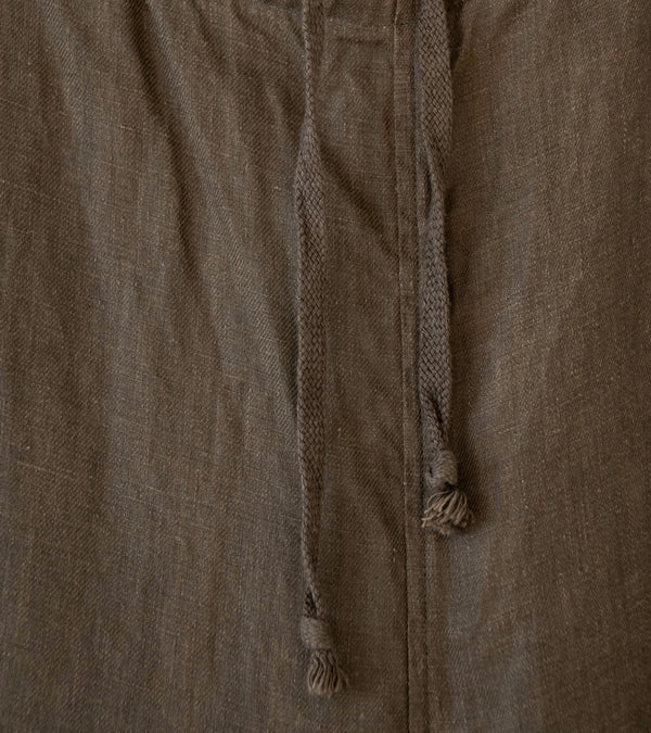 Evan Kinori 'Drawstring Pant' (Dark Olive Sumi Ink Hemp Twill)