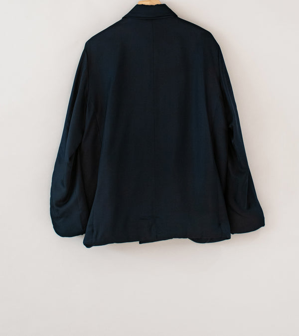 Seya 'Fluffy Wind Blouson' (Midnight Hard Twisted Silk)