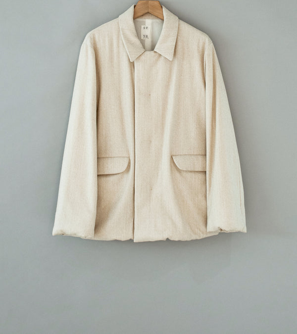 Seya 'Fluffy Wind Blouson' (Creme Fine Grained Tweed)