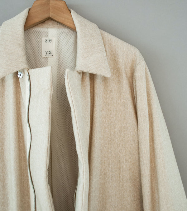 Seya 'Fluffy Wind Blouson' (Creme Fine Grained Tweed)