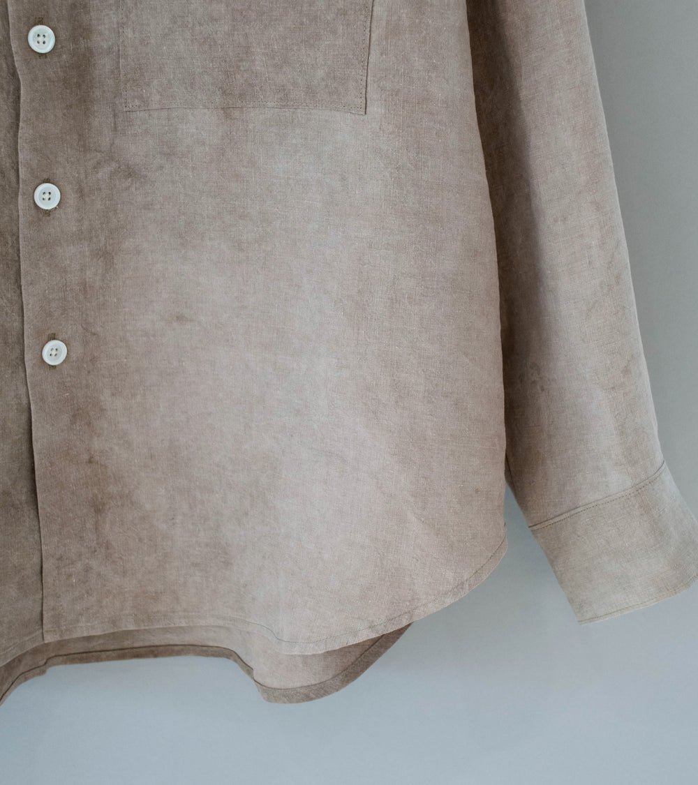 Evan Kinori 'Big Shirt Two' (Dark Beige Cold Dyed Hemp)