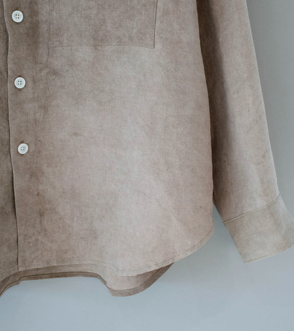 Evan Kinori 'Big Shirt Two' (Dark Beige Cold Dyed Hemp)