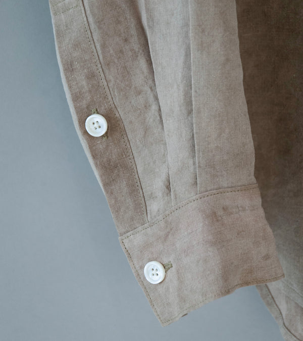 Evan Kinori 'Big Shirt Two' (Dark Beige Cold Dyed Hemp)