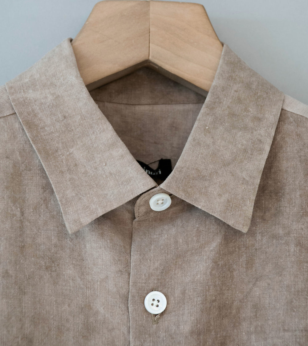 Evan Kinori 'Big Shirt Two' (Dark Beige Cold Dyed Hemp)