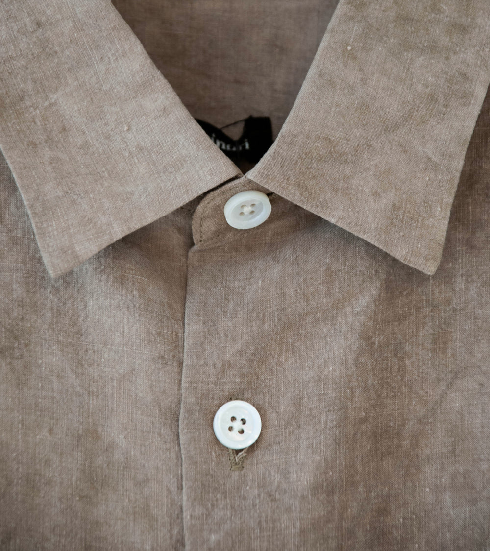 Evan Kinori 'Big Shirt Two' (Dark Beige Cold Dyed Hemp)