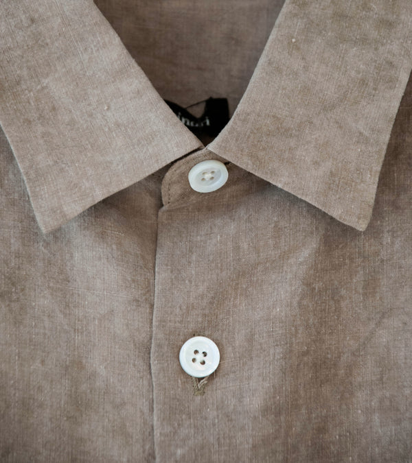Evan Kinori 'Big Shirt Two' (Dark Beige Cold Dyed Hemp)