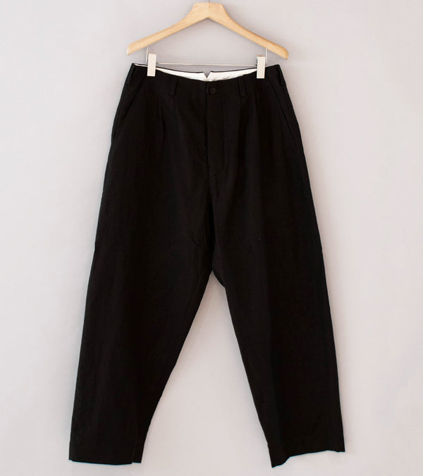 Evan Kinori 'Two Pleat Pant' (Dark Brown Wool Linen Canvas)