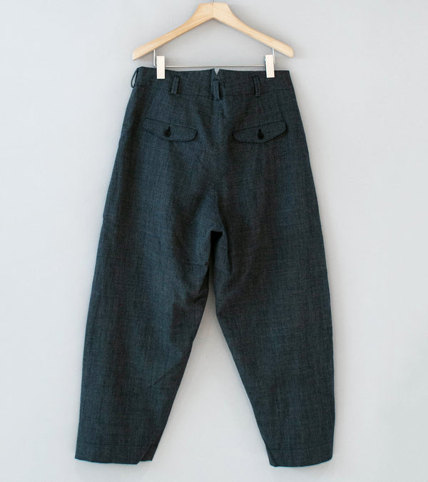 Evan Kinori 'Two Pleat Pant' (Charcoal Black Wool Puppytooth)