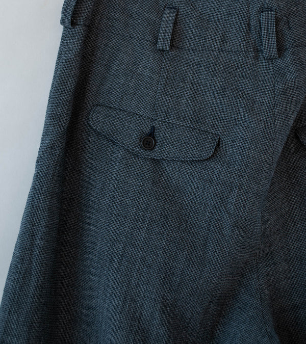 Evan Kinori 'Two Pleat Pant' (Charcoal Black Wool Puppytooth)