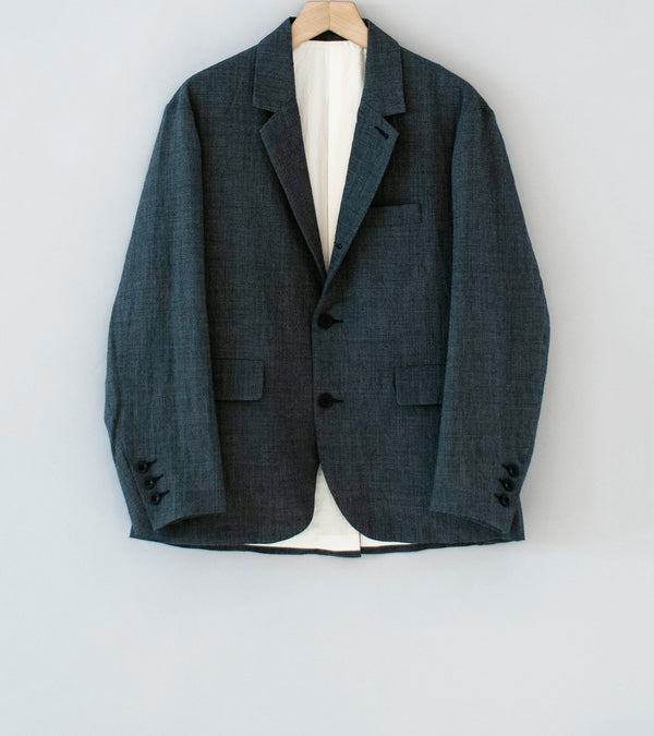 Evan Kinori 'Three Button Jacket' (Charcoal Black Wool Puppytooth)