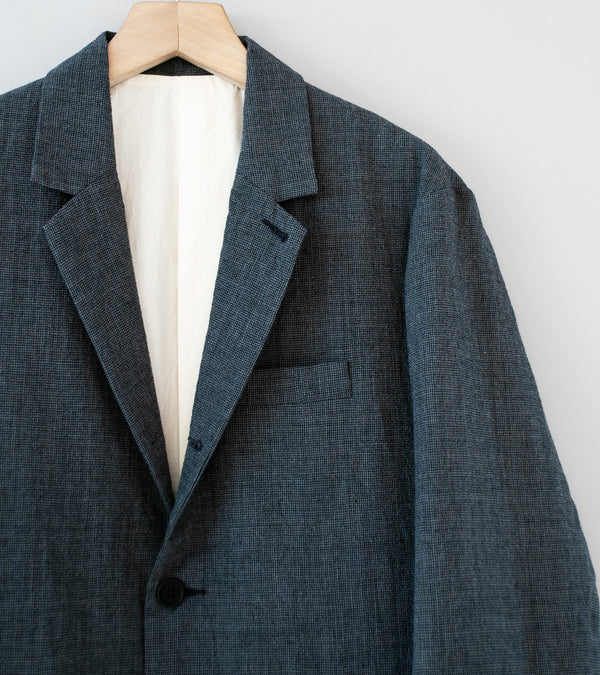 Evan Kinori 'Three Button Jacket' (Charcoal Black Wool Puppytooth)