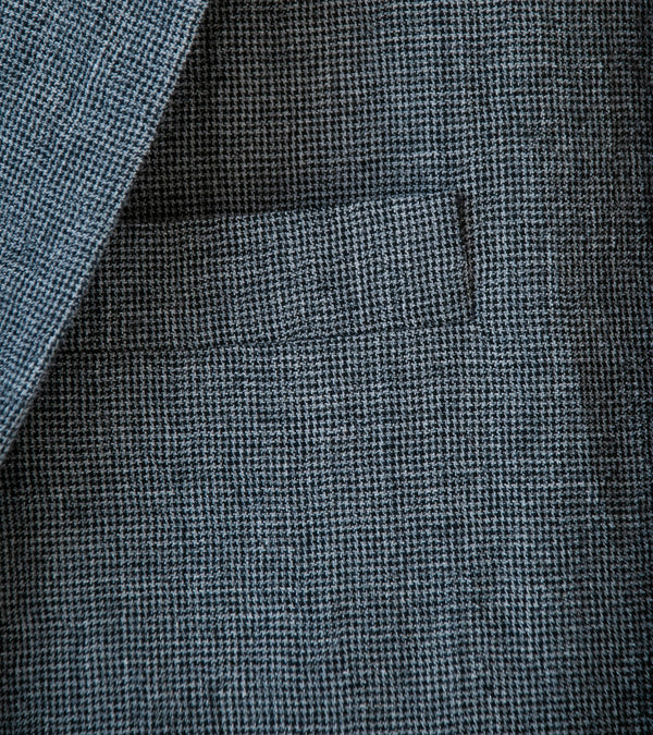 Evan Kinori 'Three Button Jacket' (Charcoal Black Wool Puppytooth)