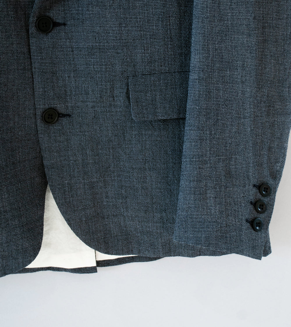 Evan Kinori 'Three Button Jacket' (Charcoal Black Wool Puppytooth)