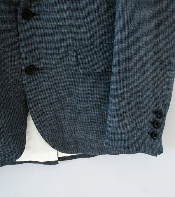 Evan Kinori 'Three Button Jacket' (Charcoal Black Wool Puppytooth)