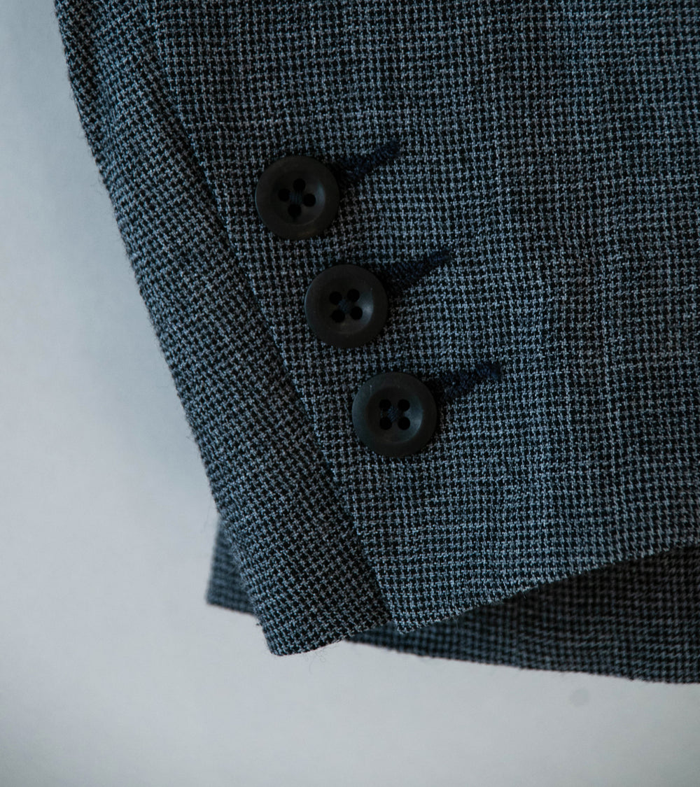 Evan Kinori 'Three Button Jacket' (Charcoal Black Wool Puppytooth)