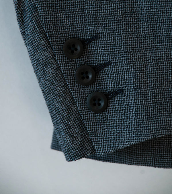 Evan Kinori 'Three Button Jacket' (Charcoal Black Wool Puppytooth)