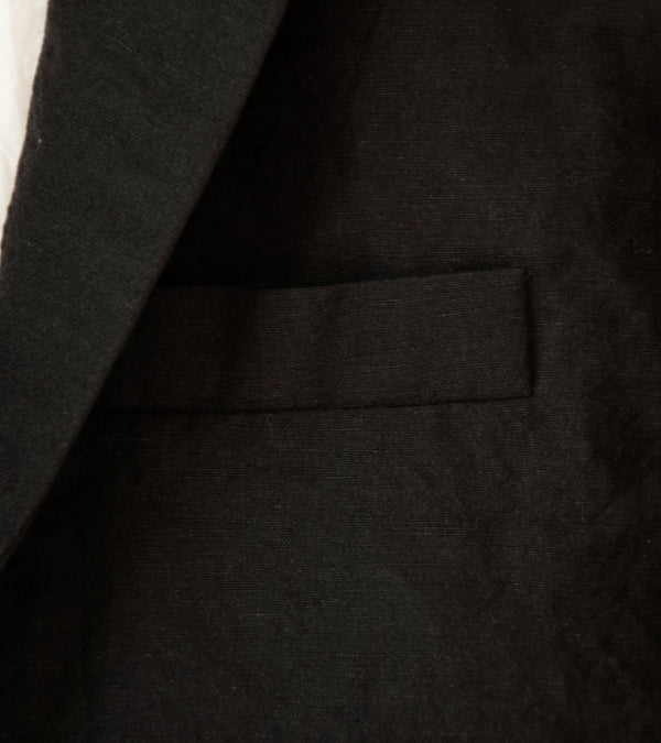 Evan Kinori 'Three Button Jacket' (Dark Brown Wool Linen Canvas)