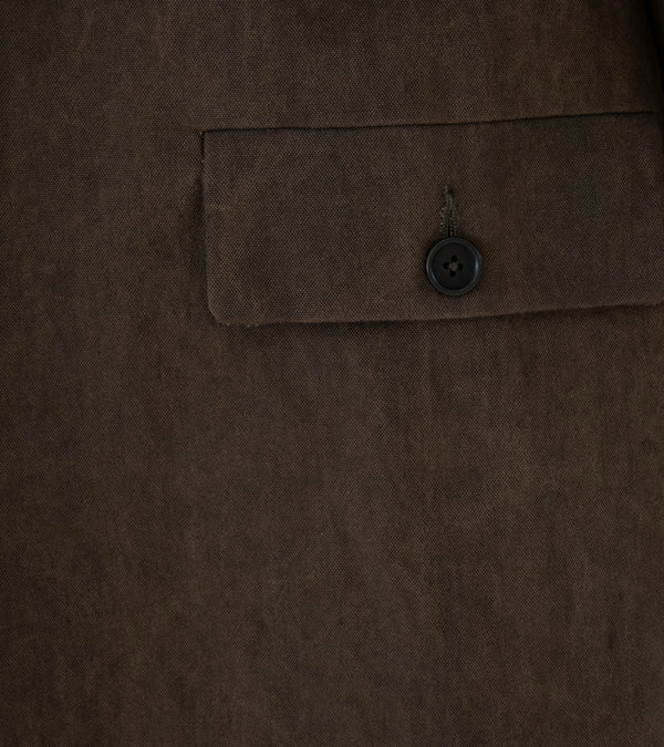 Evan Kinori 'Big Coat' (Dark Olive Sumi Ink Dye Cotton Washi Canvas)