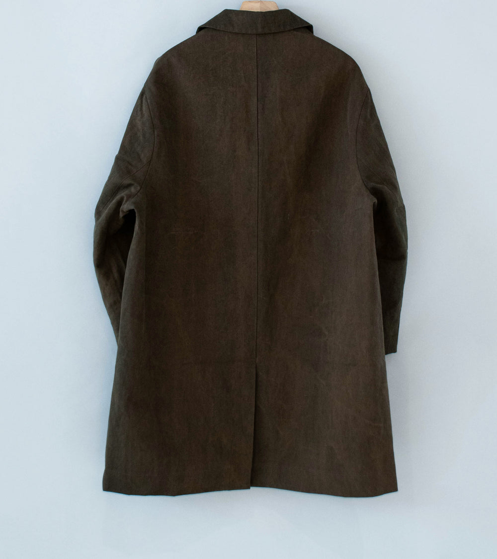 Evan Kinori 'Big Coat' (Dark Olive Sumi Ink Dye Cotton Washi Canvas)