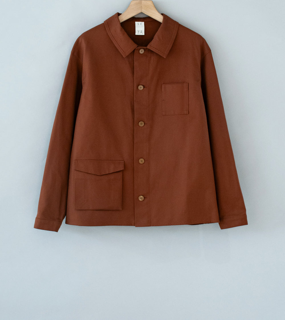 Seya 'La Villaret Over Shirt' (Brick French Worker Serge)