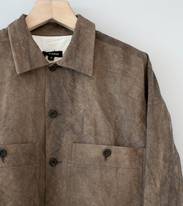 Evan Kinori 'Field Shirt Two' (Brown Persimmon Iron Natural Dye Twill)
