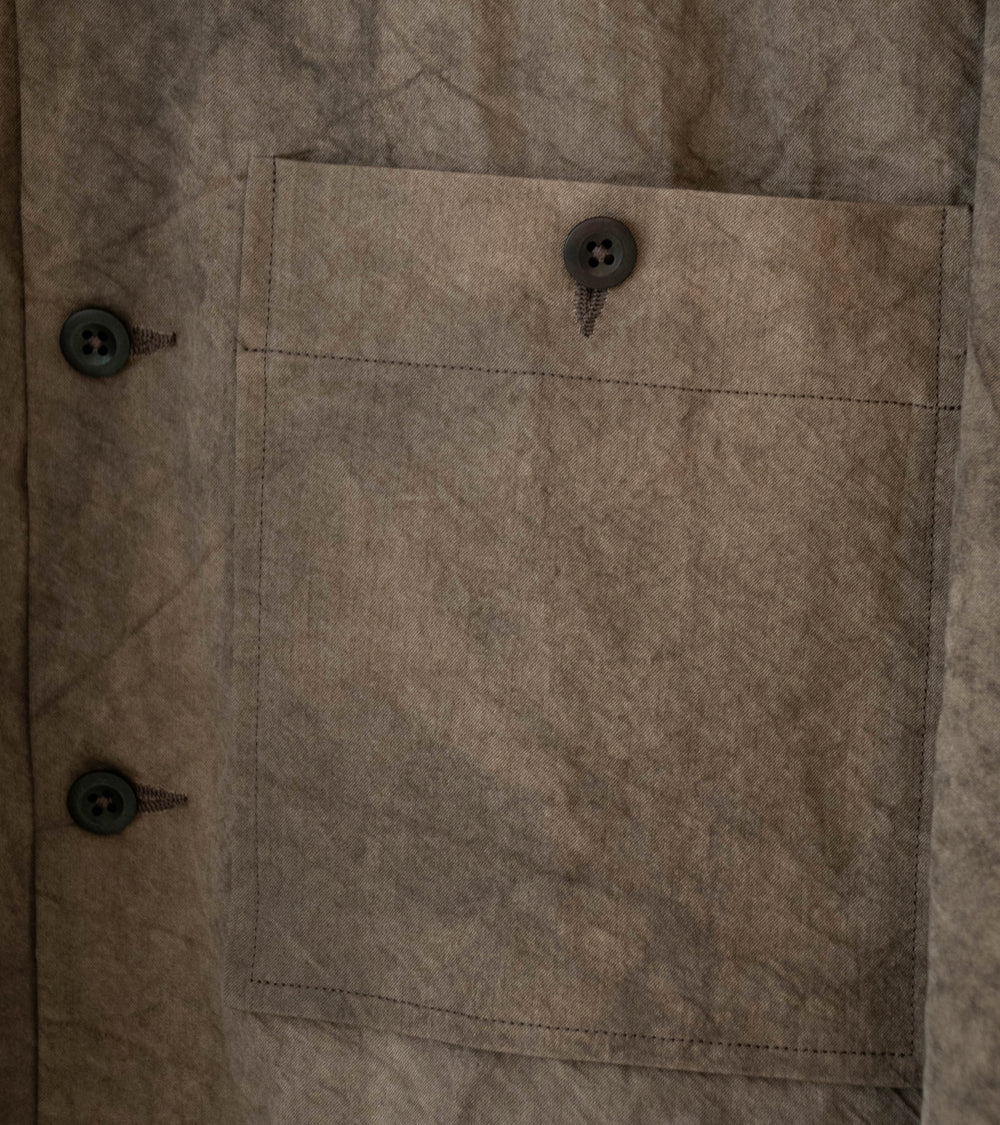 Evan Kinori 'Field Shirt Two' (Brown Persimmon Iron Natural Dye Twill)