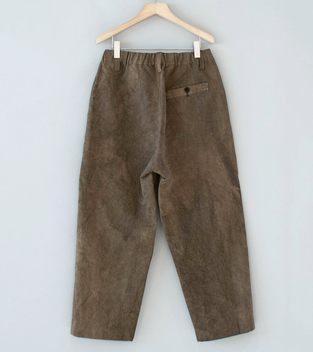 Evan Kinori 'Elastic Pant' (Brown Persimmon Iron Natural Dye Twill)