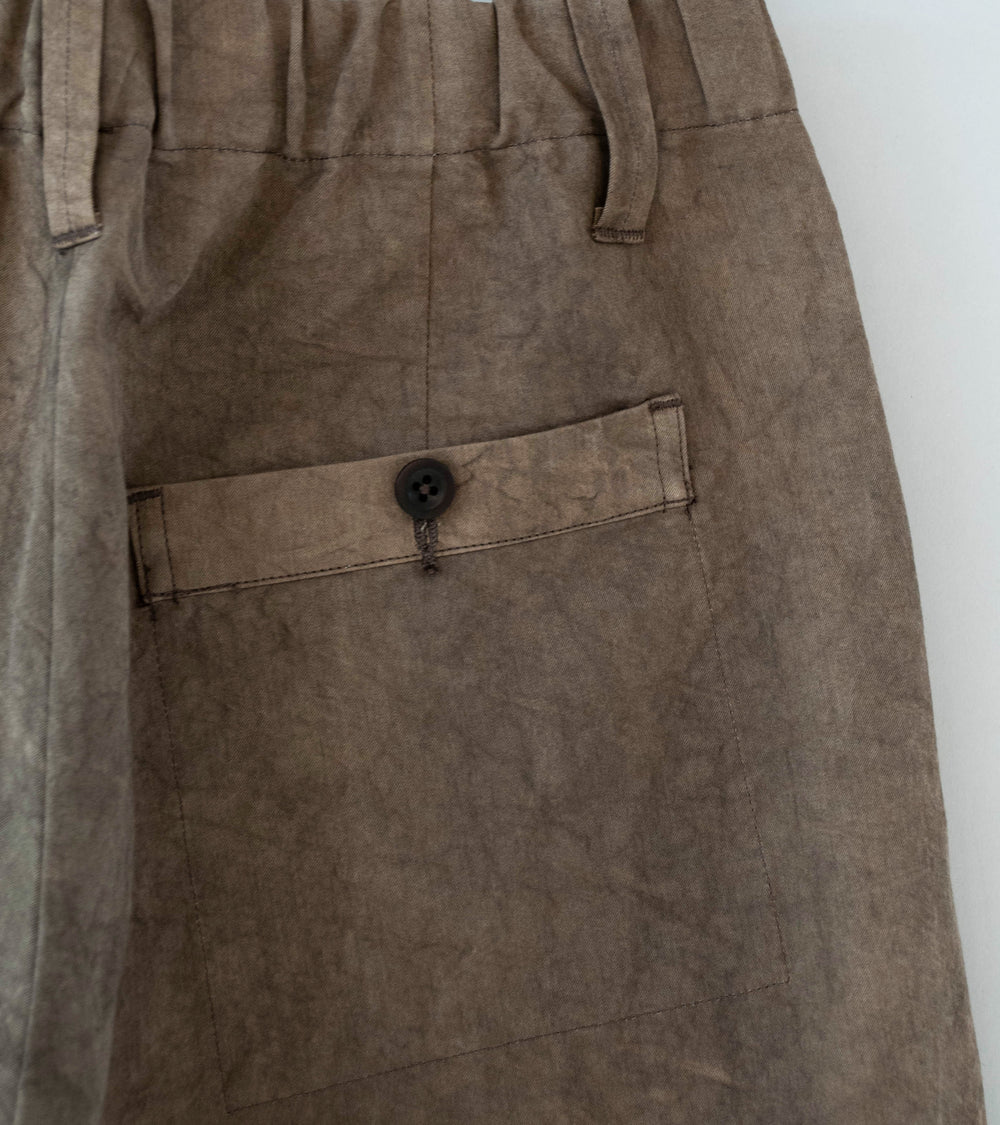 Evan Kinori 'Elastic Pant' (Brown Persimmon Iron Natural Dye Twill)