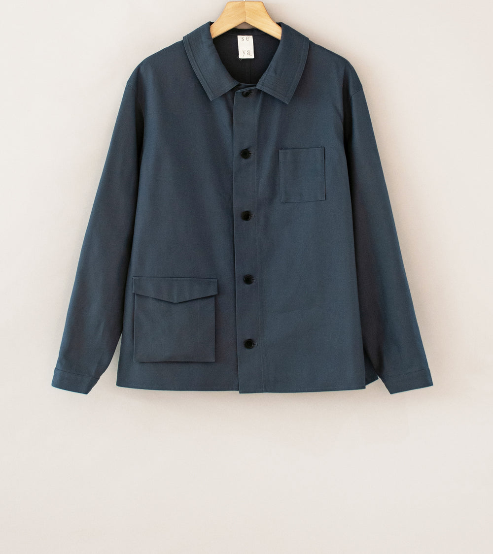 Seya 'La Villaret Over Shirt' (Winter Sky French Worker Serge)