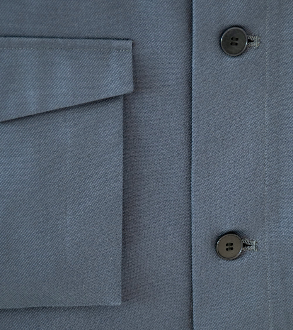 Seya 'La Villaret Over Shirt' (Winter Sky French Worker Serge)