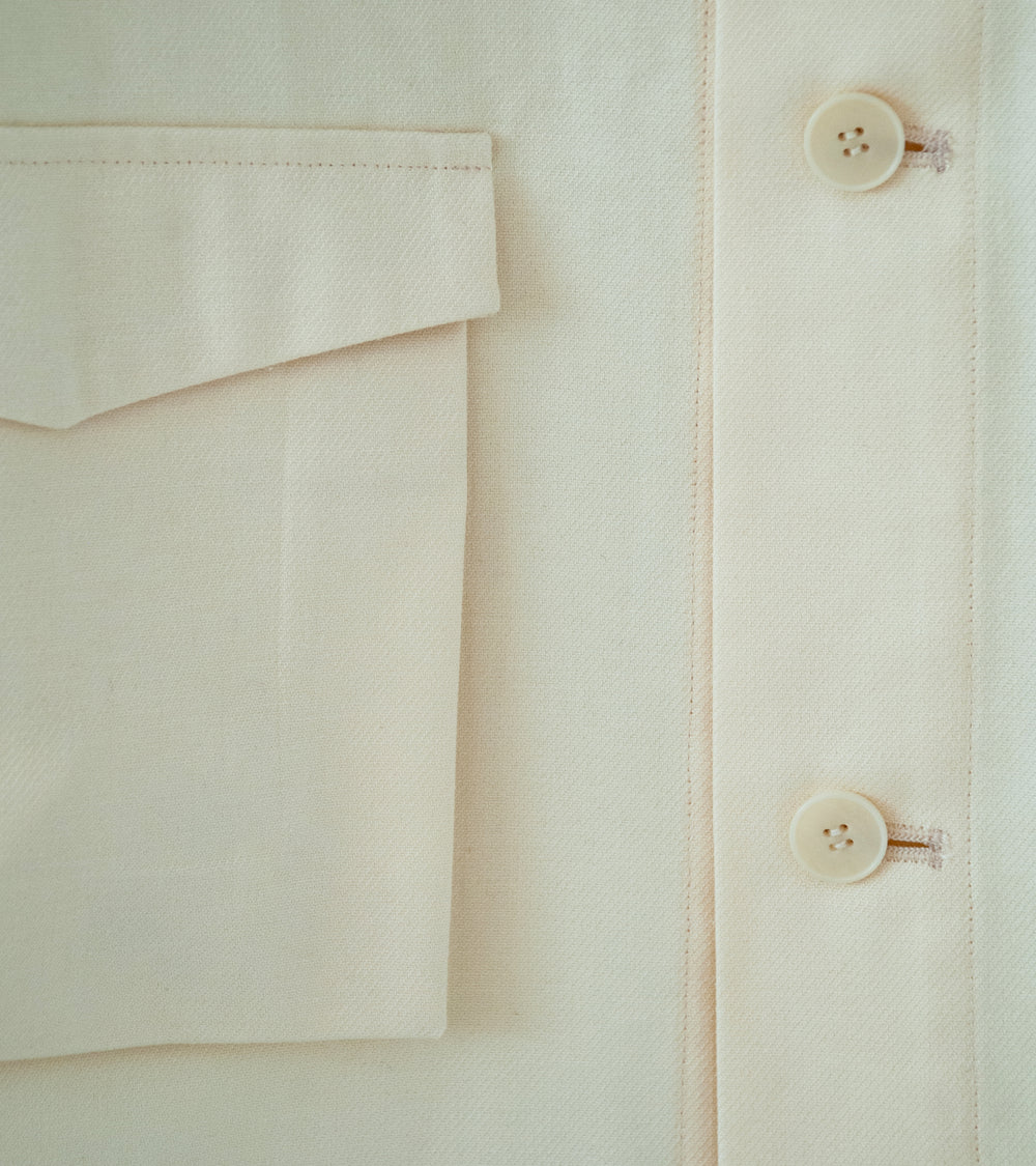 Seya 'La Villaret Over Shirt' (Creme French Worker Serge)