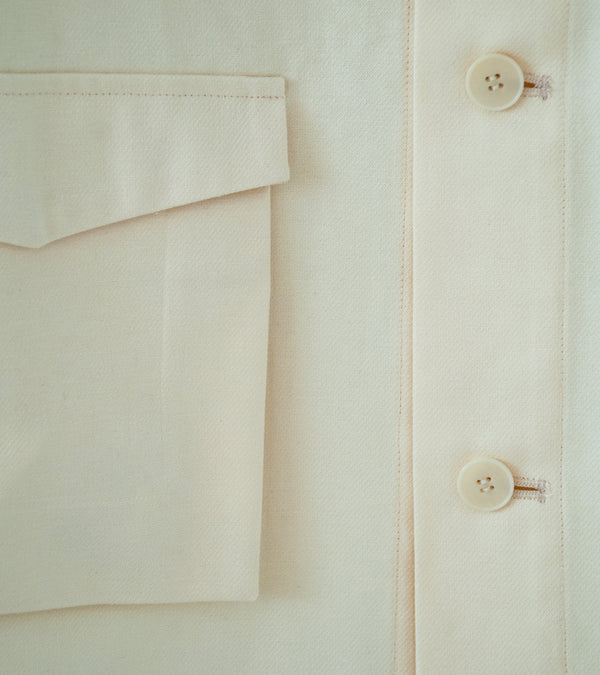 Seya 'La Villaret Over Shirt' (Creme French Worker Serge)