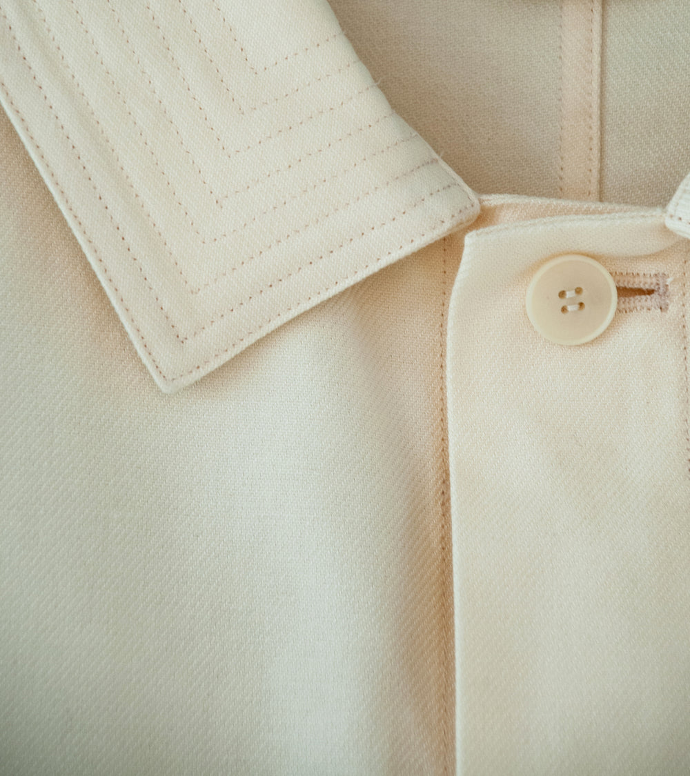 Seya 'La Villaret Over Shirt' (Creme French Worker Serge)