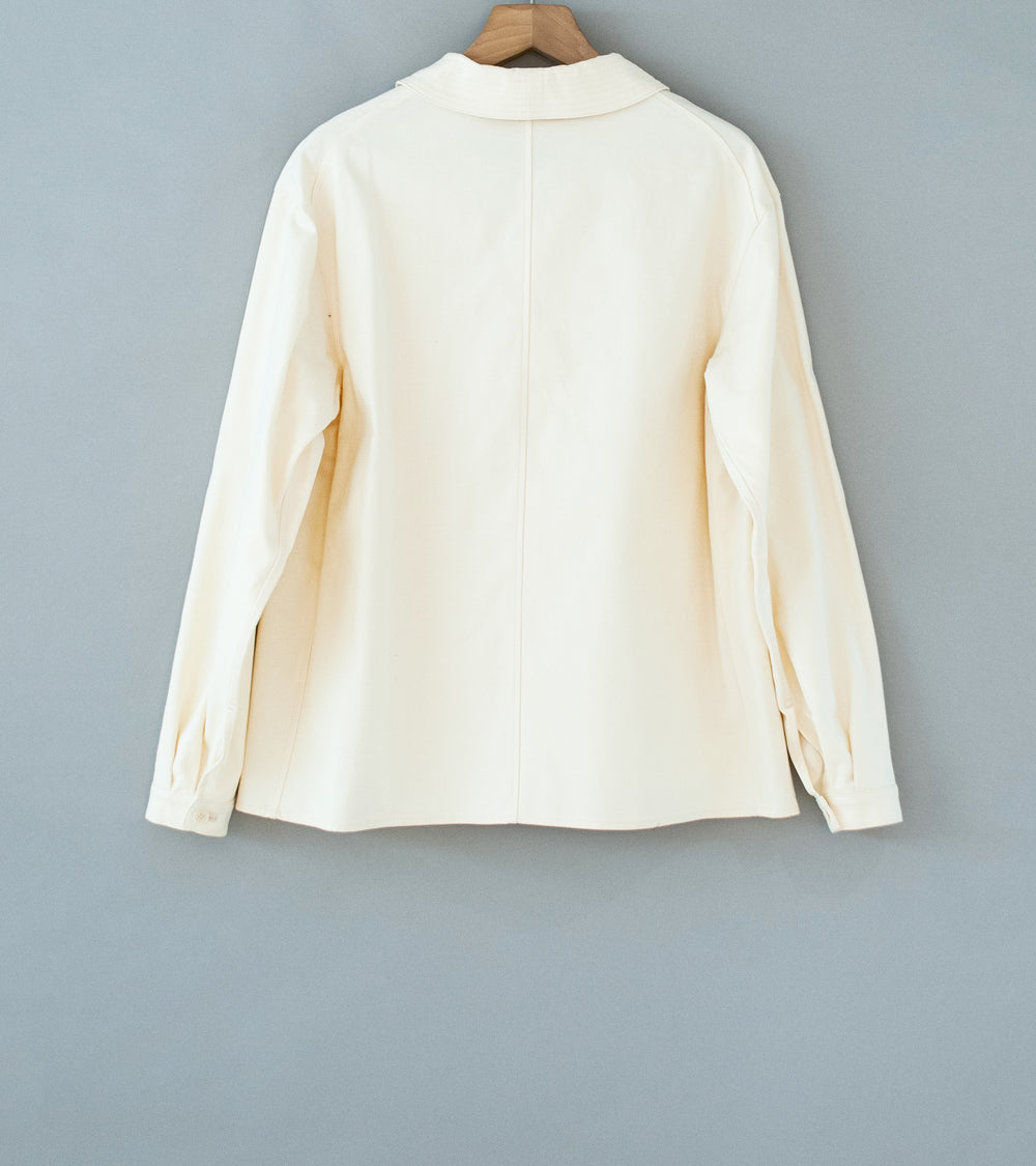 Seya 'La Villaret Over Shirt' (Creme French Worker Serge)