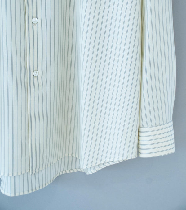 Auralee 'Super Fine Wool Stripe Shirt' (Ivory White Stripe)
