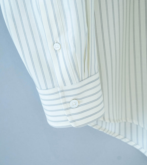 Auralee 'Super Fine Wool Stripe Shirt' (Ivory White Stripe)