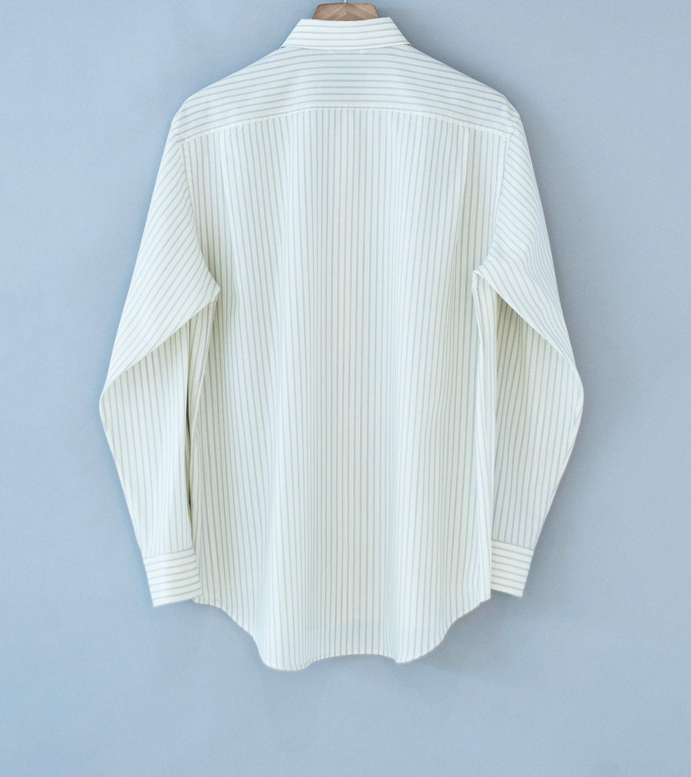 Auralee 'Super Fine Wool Stripe Shirt' (Ivory White Stripe)