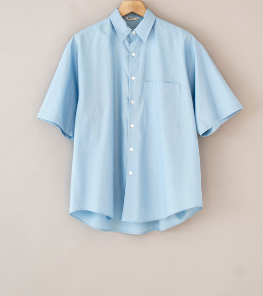Auralee 'Washed Finx Twill Big Half Sleeved Shirt' (Light Blue