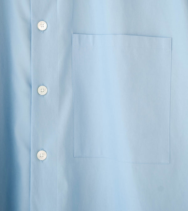 Auralee 'Washed Finx Twill Big Half Sleeved Shirt' (Light Blue)