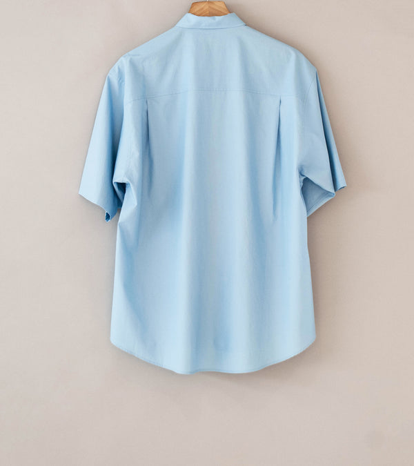 Auralee 'Washed Finx Twill Big Half Sleeved Shirt' (Light Blue)