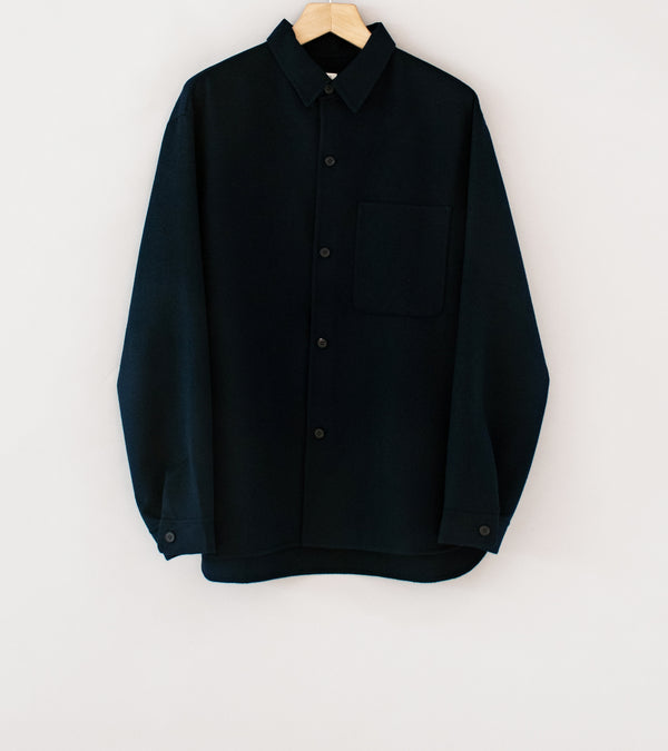Seya 'Light Double Face Shirt' (Night Super 110 Fine Merino Wool)