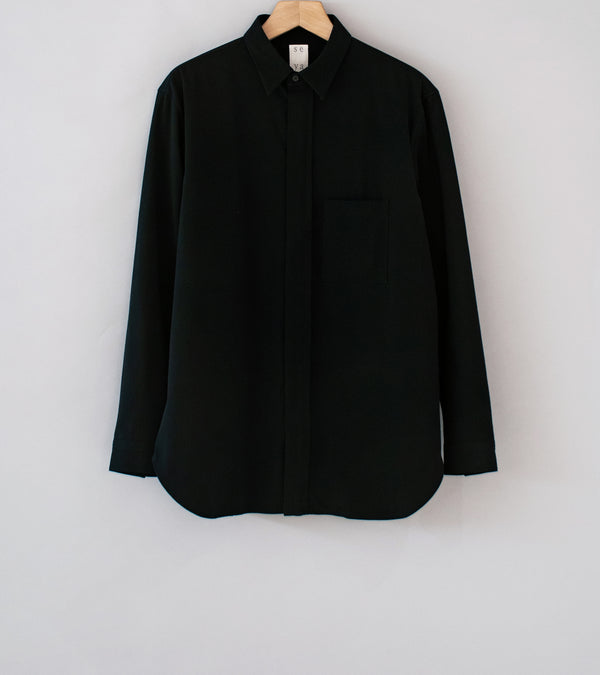 Seya 'Frilled Shirt' (Black Dry Organic Cotton)