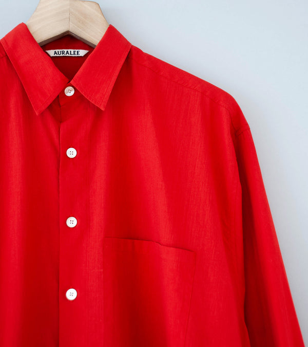 Auralee 'Super Fine Cotton Lawn Shirt' (Red)