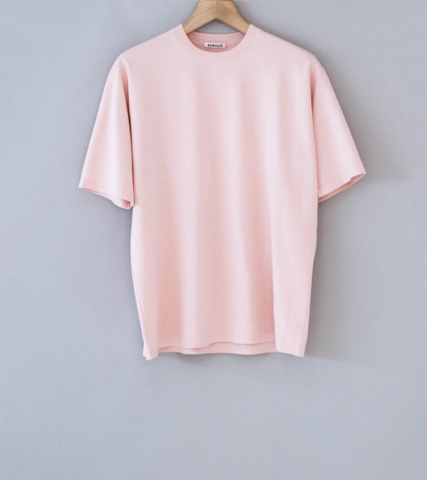 Auralee 'High Gauge Tussah Silk Knit Tee' (Light Pink)