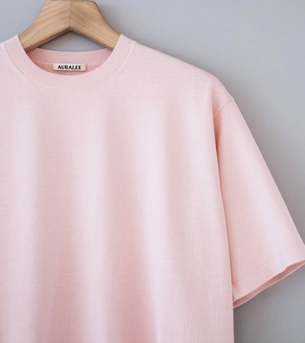 Auralee 'High Gauge Tussah Silk Knit Tee' (Light Pink)