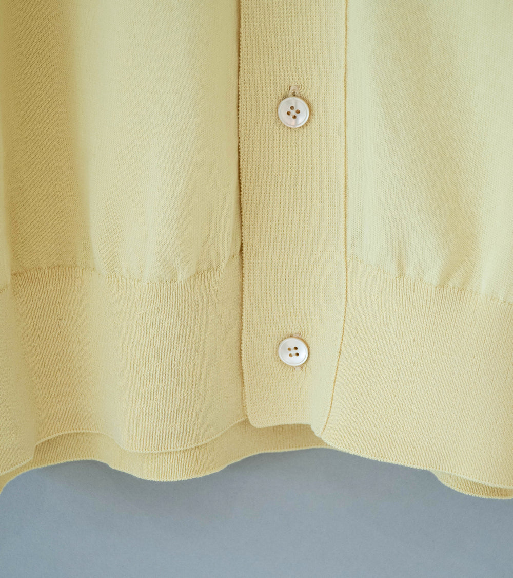 Auralee 'Giza High Gauge Knit Half Sleeved Cardigan' (Yellow Beige)